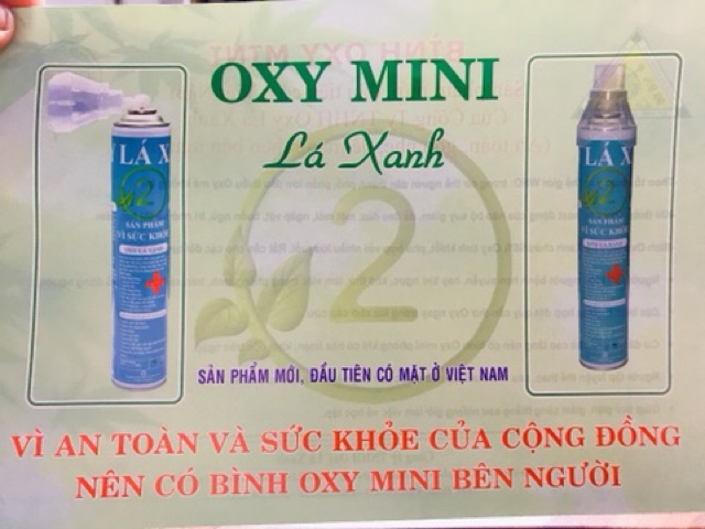 Bình Oxy mini, Bình oxygen - Lá Xanh, oxy nguyên chất đến 99% có giấy kiểm định