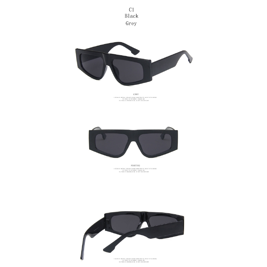 Samjune Square Sunglasses Women Flat Top Vintage Eyewear