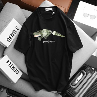 Áo Thun Tay Ngắn Unisex P@lm Angels 2021 In Hình Cá Sấu
