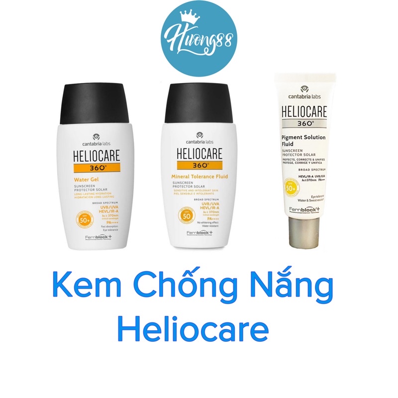 Kem chống nắng Heliocare Water gel/Tolerance Fluid/Pigment Solution Fluid 50ml