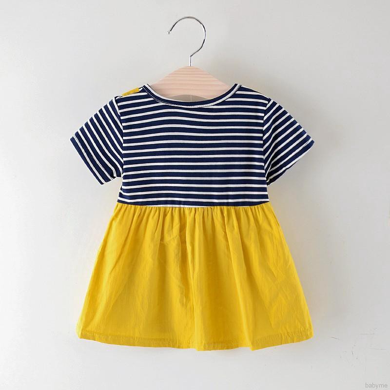 ♕ babyme ღ Girls Fake Two Piece Short Sleeved Sweet Princess Dress