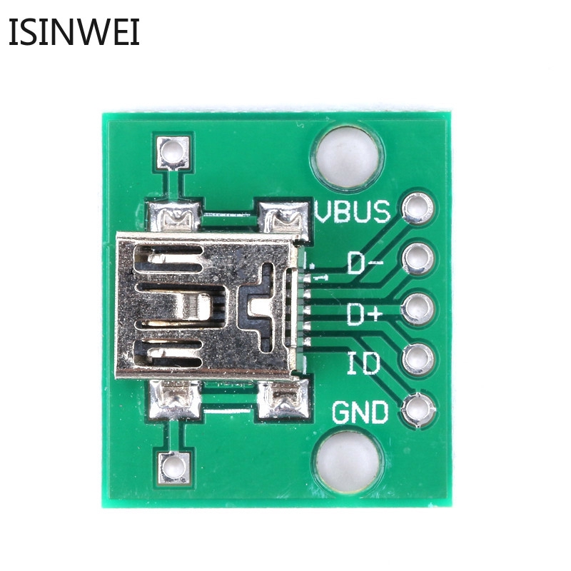 Bộ 5 thẻ chuyển đổi từ Mini USB sang DIP cho 2.54mm PCB 5P Female cổng USB-02