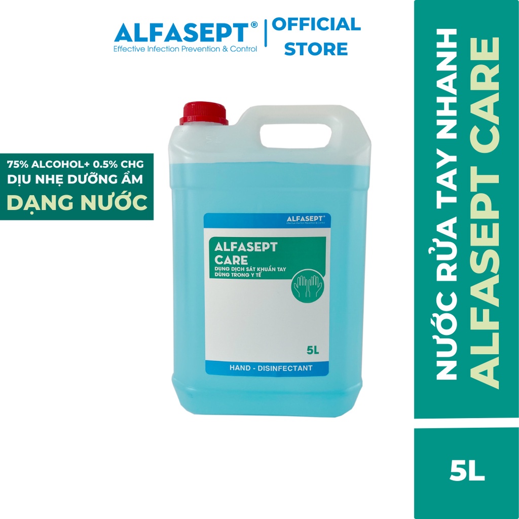 Dung Dịch Rửa Tay ALFASEPT Care Giúp Diệt Khuẩn Toàn Diện, Nhanh Chóng Và Hiệu Quả Can 5L