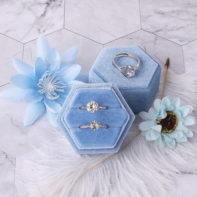 Giá Đỡ Nhẫn Đính Hôn Bằng Nhung Hai Ngăn Tiện Dụng