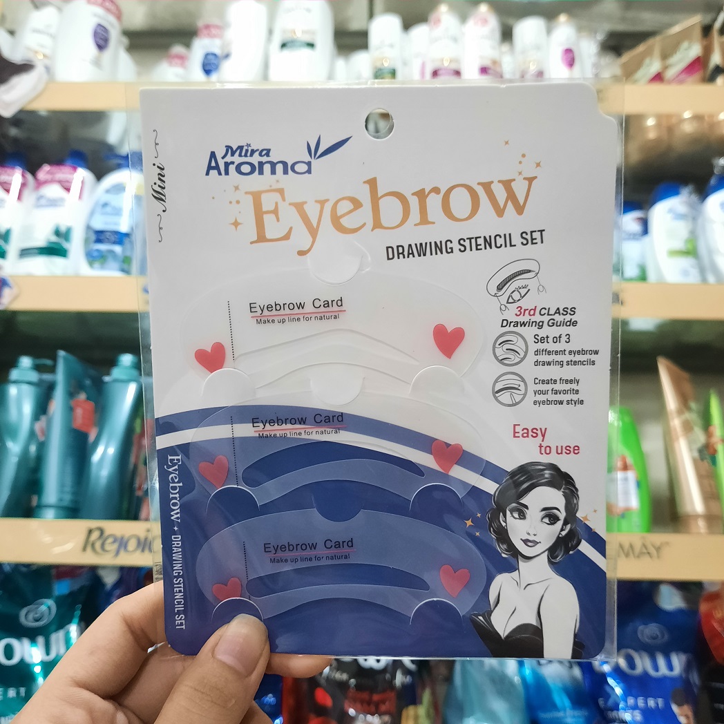 Bộ Khuôn Kẻ Chân Mày Mira Aroma Eyebrow Drawing Stencil Set ( 3 miếng/ bịch)