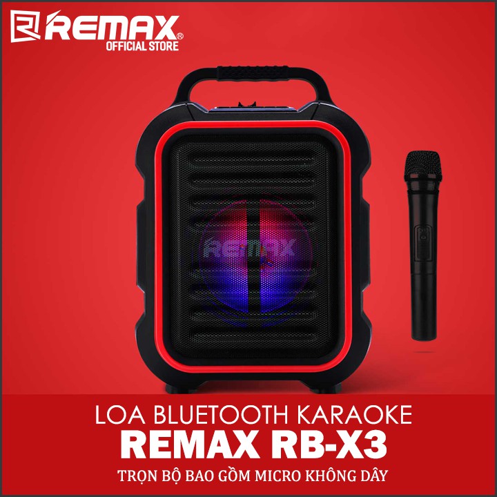 Loa Bluetooth Remax RBX3 Công suất 15W tặng kèm Micro không dây