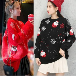 Áo len dáng rộng bông tuyết và ông già noel giáng sinh (order)