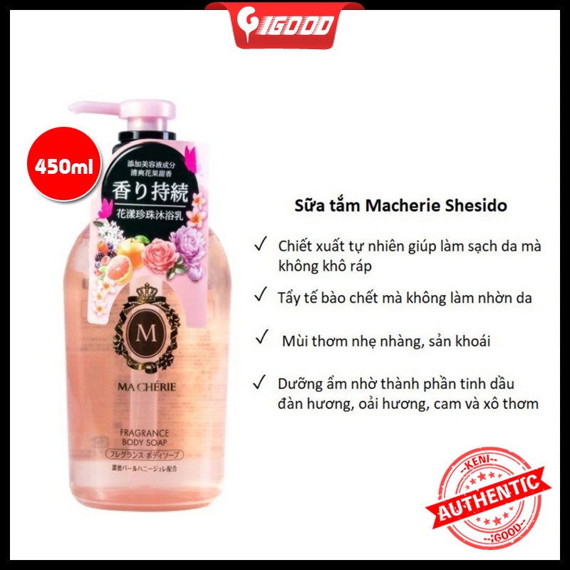 Sữa tắm Shiseido Macherie Fragrance body soap Nhật Bản 450ml
