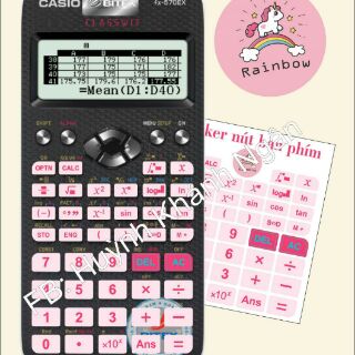 Decal nút dán máy tính casio 580