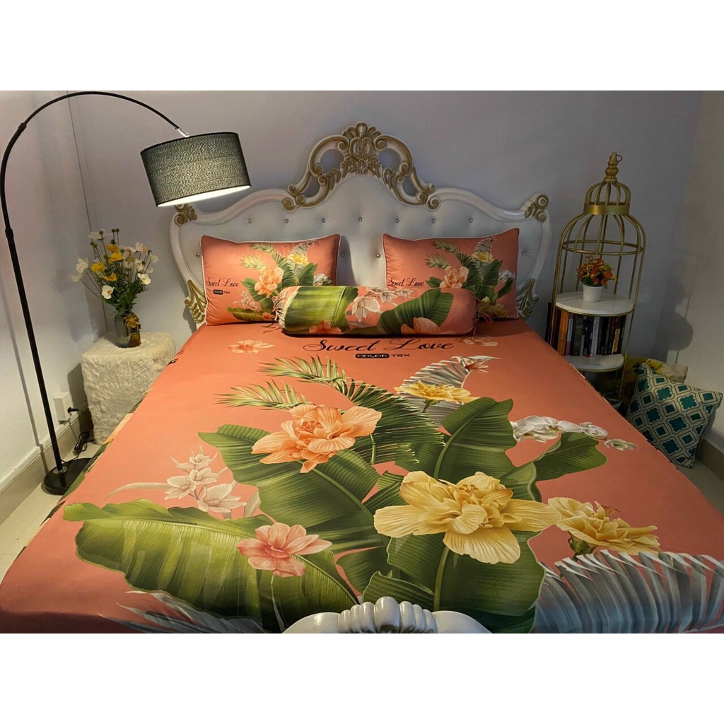 Bộ Drap gối  thun Ý 5D Cao Cấp , mát lạnh, thấm hút tốt