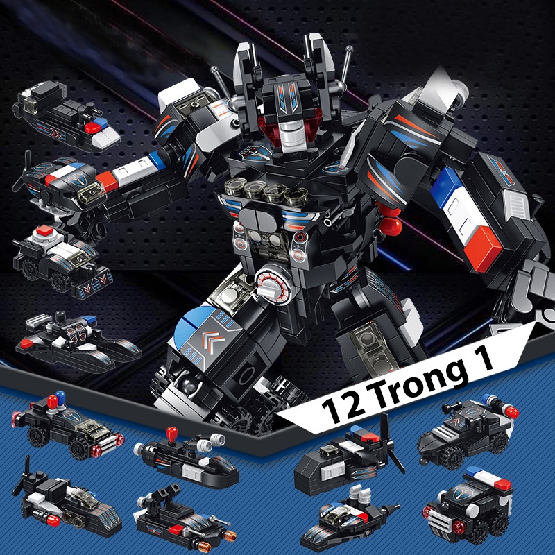 Đồ chơi lắp ráp Ninjago 12 trong 1 Robot với 600 chi tiết nhựa ABS