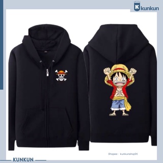 Áo Khoác Nỉ One Piece Mũ Rơm Nam Nữ Cá Tính Đủ Size