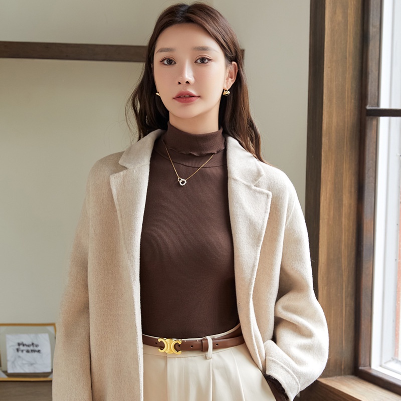 Áo Thun Tay Dài Cổ Cao Thời Trang Thu Đông Cho Nữ