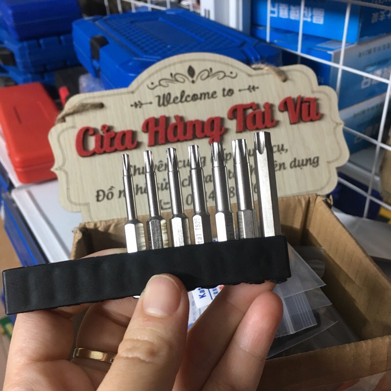 Bộ 7 mũi hoa dâu 5 cạnh, có lỗ THÉP CỨNG (KÈM ẢNH VIDEO)