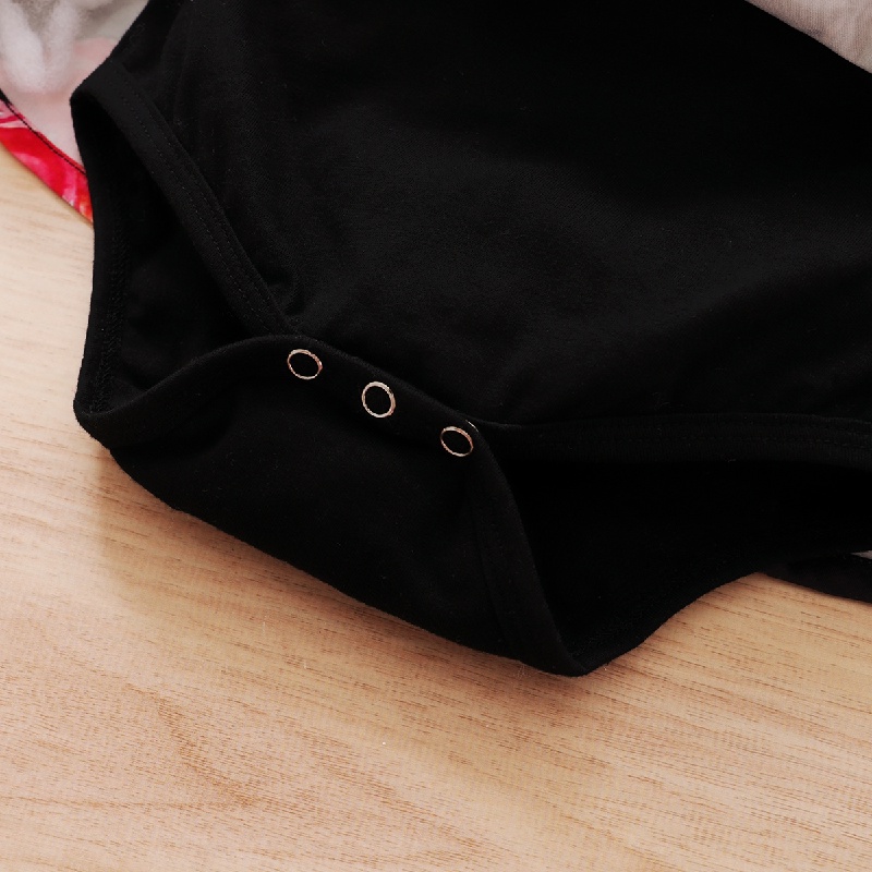 Áo liền quần Mikrdoo tay dài in họa tiết hoa với băng đô dễ thương thời trang dành cho bé gái