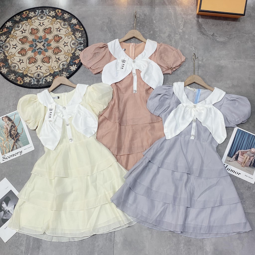 Váy tiểu thư tầng tầng nơ to Đính Đá ( kèm ảnh thật, video ) | BigBuy360 - bigbuy360.vn