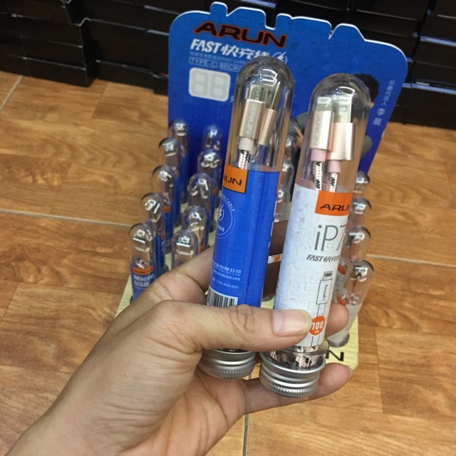 (Combo 30) cáp xạc chính hãng Arun (ống tuýp)