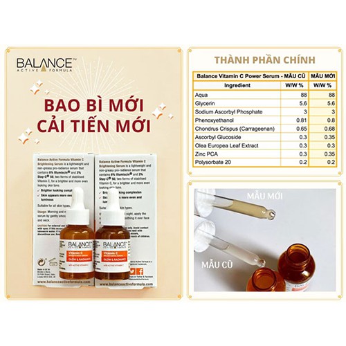 Serum Trắng Da, Mờ Thâm Balance Active Formula Vitamin C Brightening 30ml