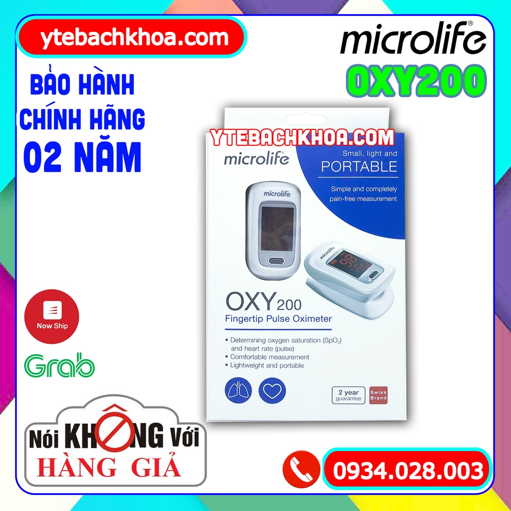 [CHÍNH HÃNG] MÁY ĐO NỒNG ĐỘ OXY TRONG MÁU MICROLIFE OXY200 BẢO HÀNH 02 NĂM HƯ ĐỔI MỚI