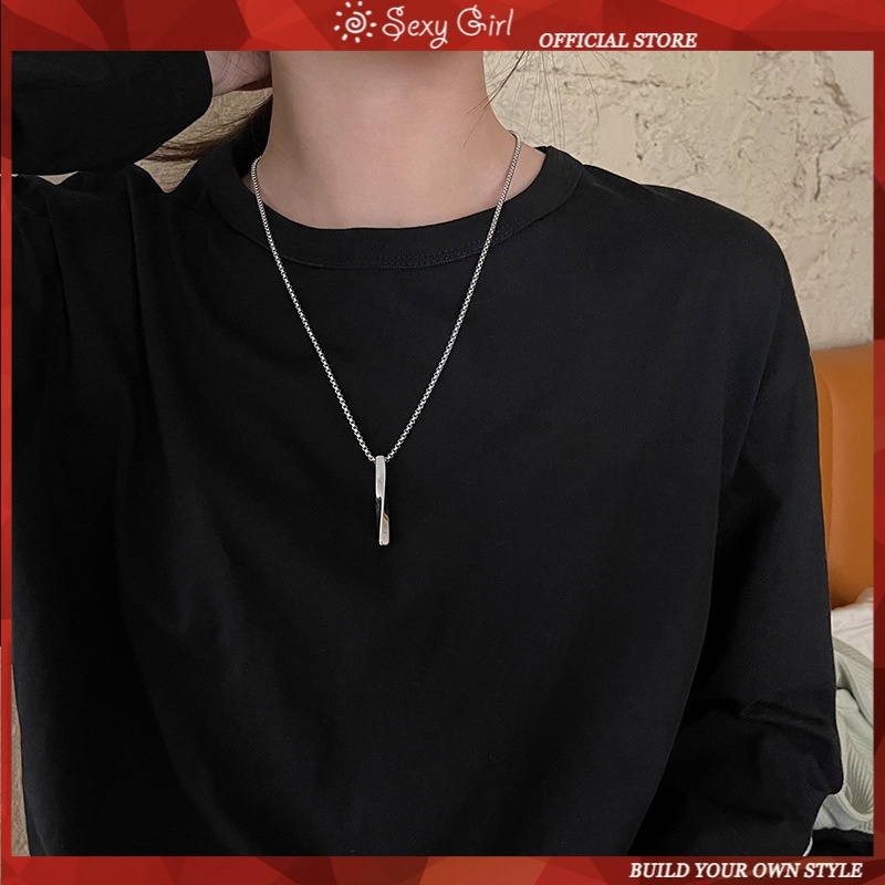 Vòng cổ bằng thép titan mặt dây hình xoắn ốc đơn giản phong cách hip hop thời trang cho nam nữ