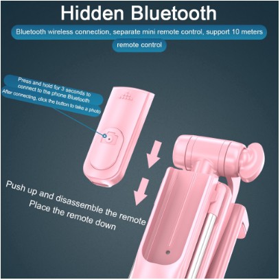 Gậy tự sướng Siêu dài + Có đèn ánh sáng Led hỗ trợ chụp ảnh đẹp, có nút Bluetooth chụp xa | BigBuy360 - bigbuy360.vn