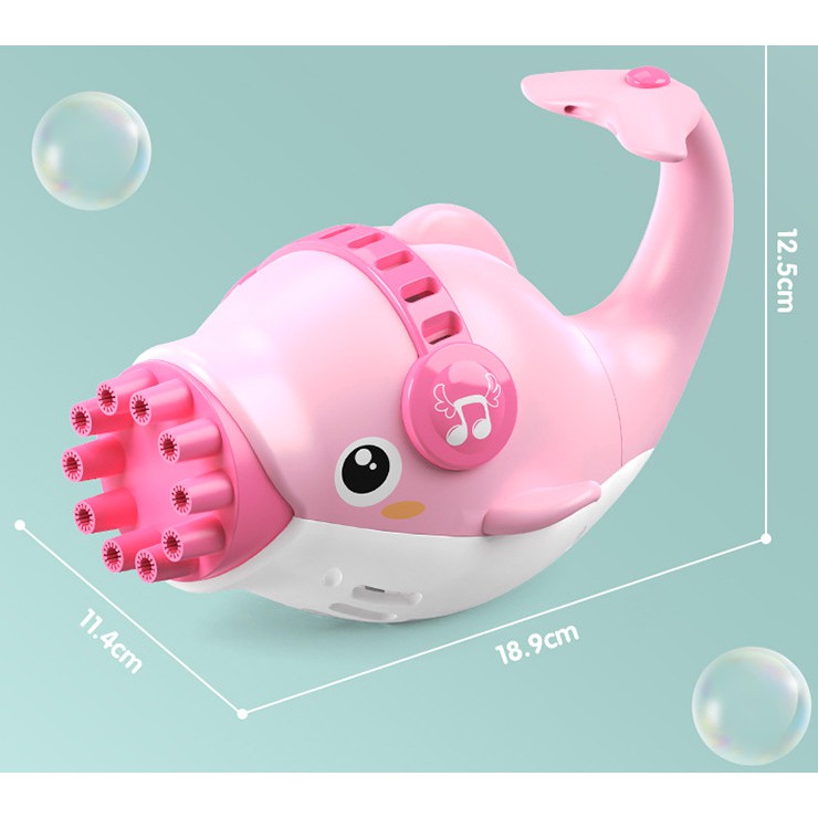 Súng bắn bong bóng cá heo 10 nòng cho bé - Cá Heo thổi bong bóng xà phòng hình đồ chơi trẻ em ngoài trời