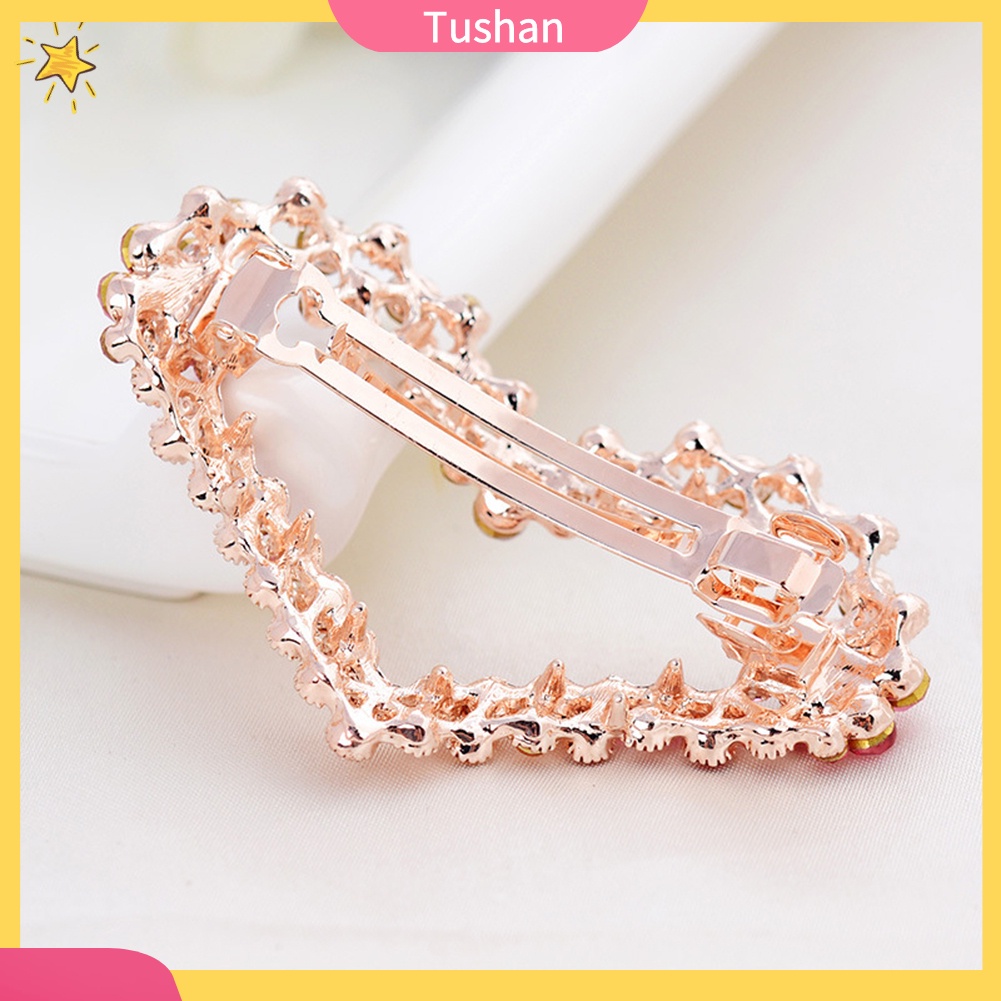 Kẹp tóc đính đá hình trái tim