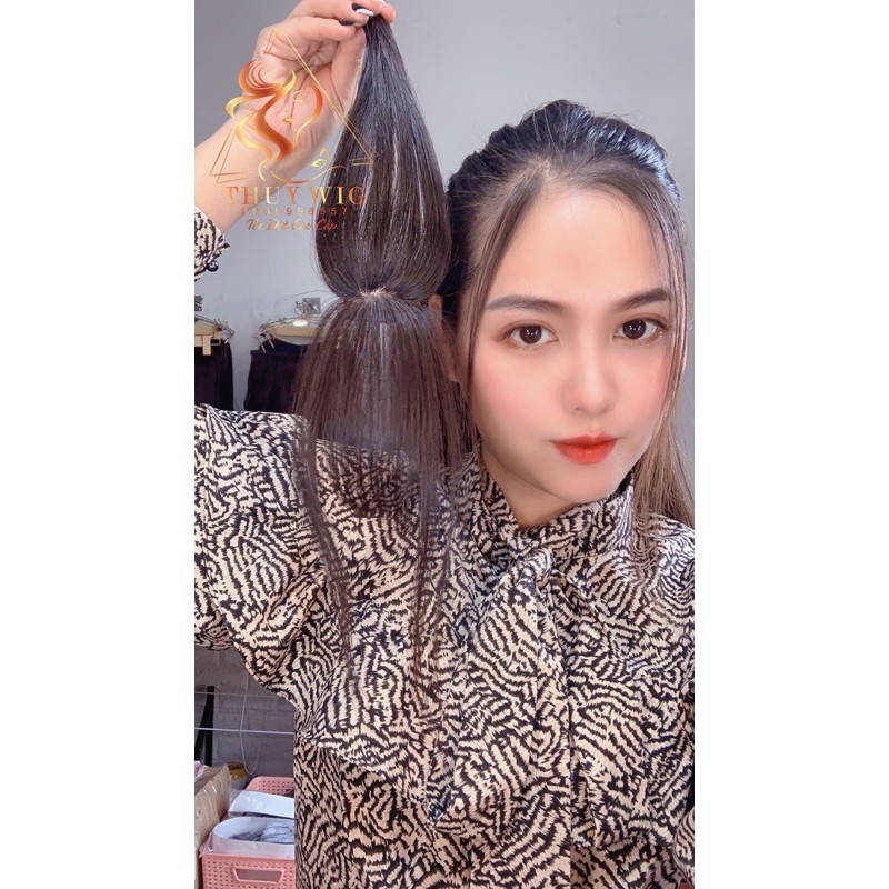 TÓC THẬT 100% Mái Thưa 4D 💕 siêu da đầu mini  💕 uốn nhuộm được fullbox
