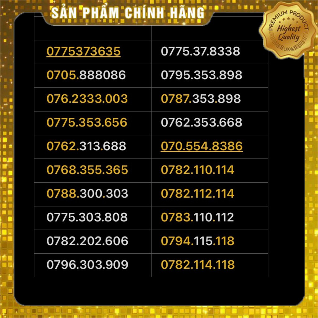 Sim Mobifone số đẹp đầu 07