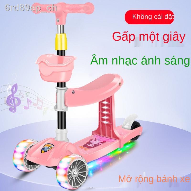 Xe trượt Scooter trẻ em có thể ngồi và 1-3-6 tuổi đồ chơi ba trong một nam nữ bánh yo-yo