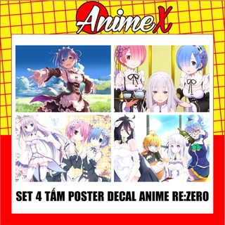 Set 4 Tấm Poster Anime Re:ZERO − Bắt Đầu Lại Ở Thế Giới Khác - Áp PhíchDán Tường By AnimeX