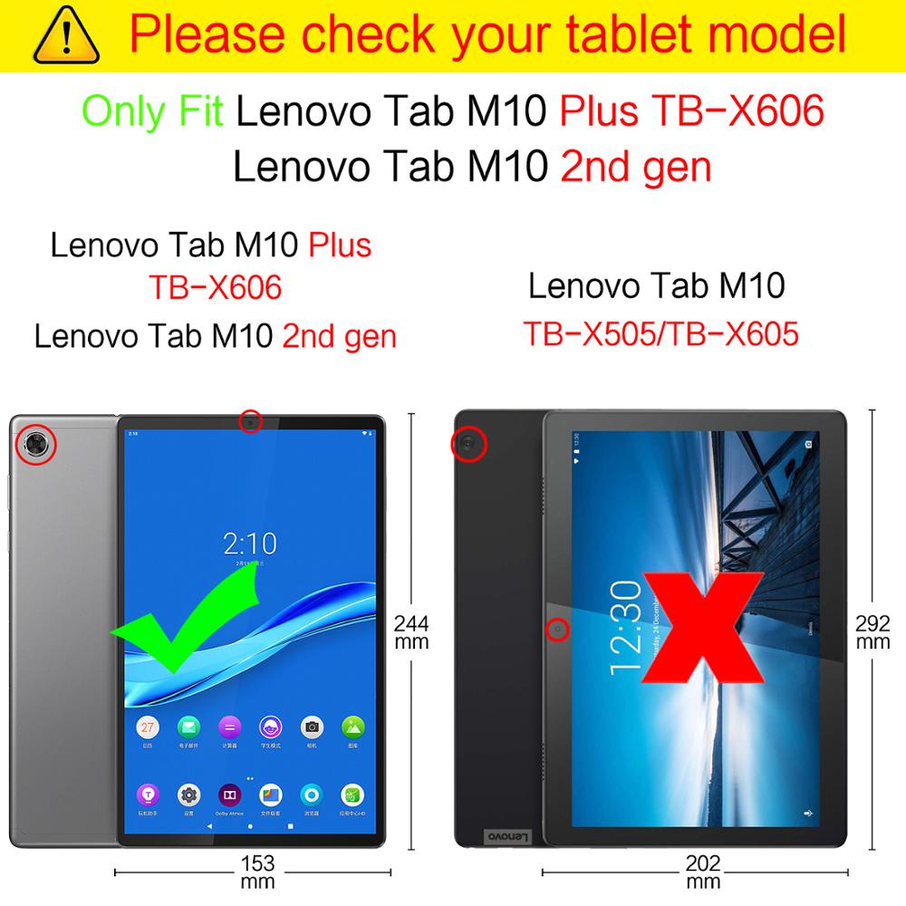 Ốp máy tính bảng da PU cho Lenovo Tab M10 FHD Plus TB-X606F TB-X606X X606 10.3" 2020