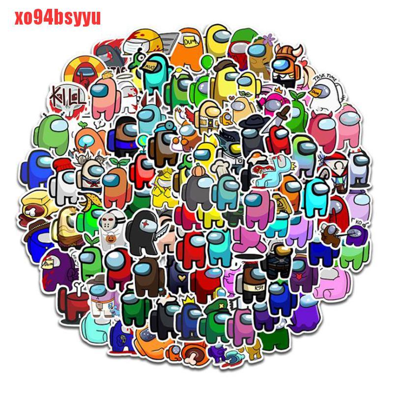 [xo94bsyyu]100Pcs Among Us Game Stickers For Skateboard Fridge Guitar Laptop Tra