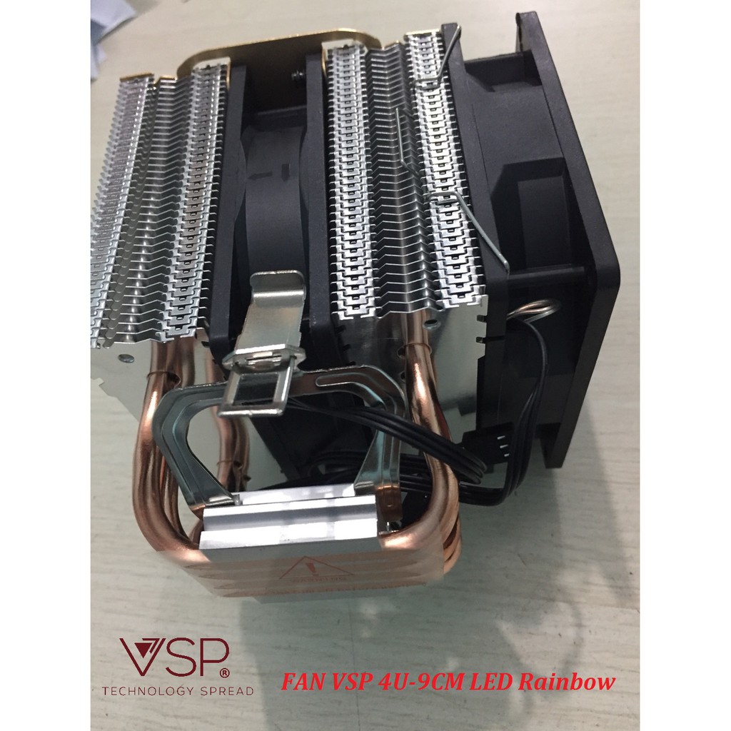 FAN14 Tản Nhiệt Khí VSP CT-4U 2 FAN LED 9CM