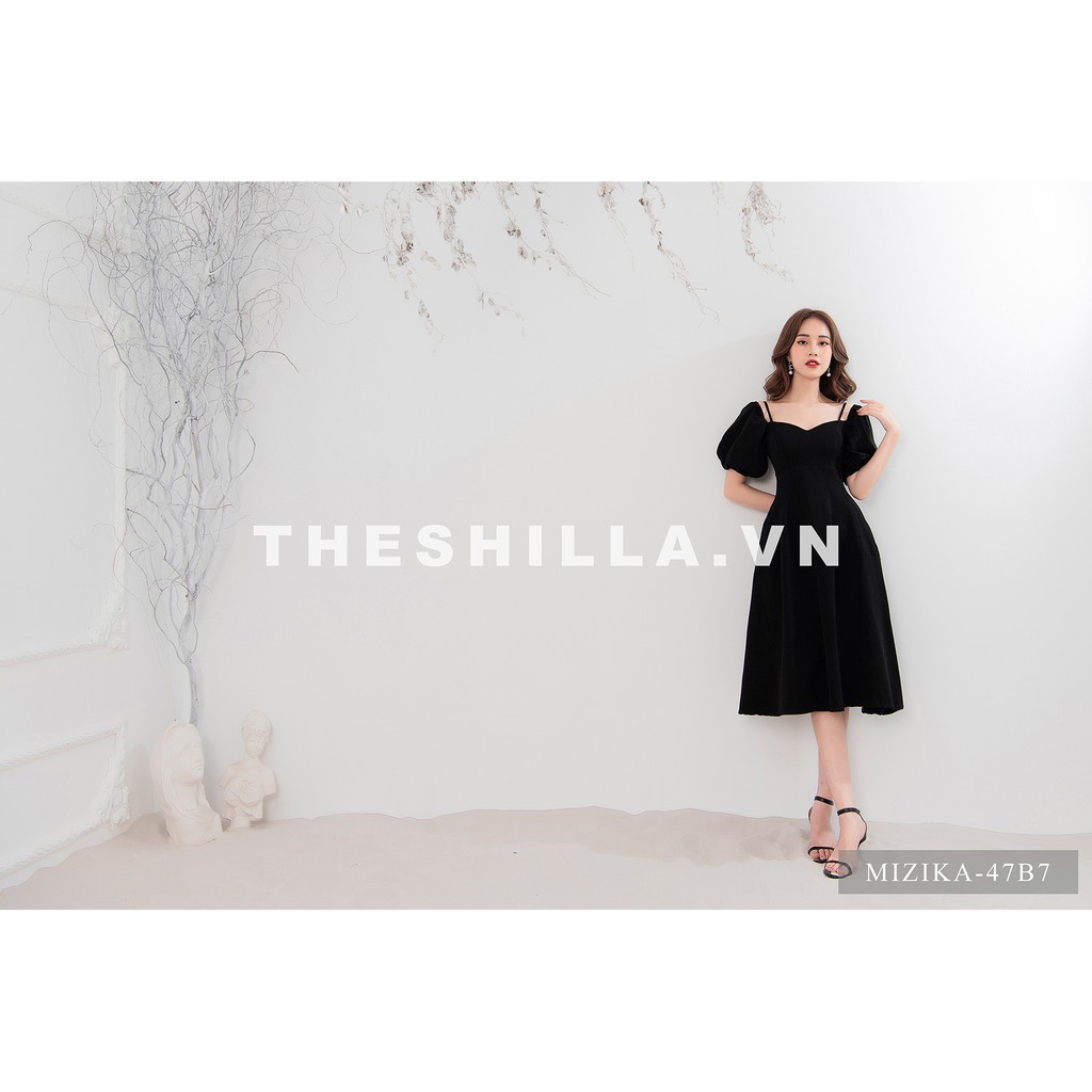 Váy thiết kế cao cấp màu đen form xòe dài tay phồng sang trong [ Có video + Ảnh thật ] The Shilla - Mizika-47B7 | BigBuy360 - bigbuy360.vn