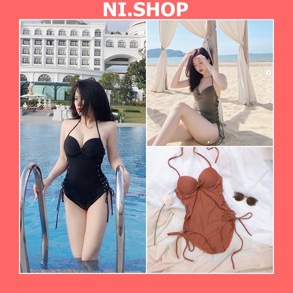 Bikini liền thân đan dây sườn oze gọng đẩy nâng ngực G05