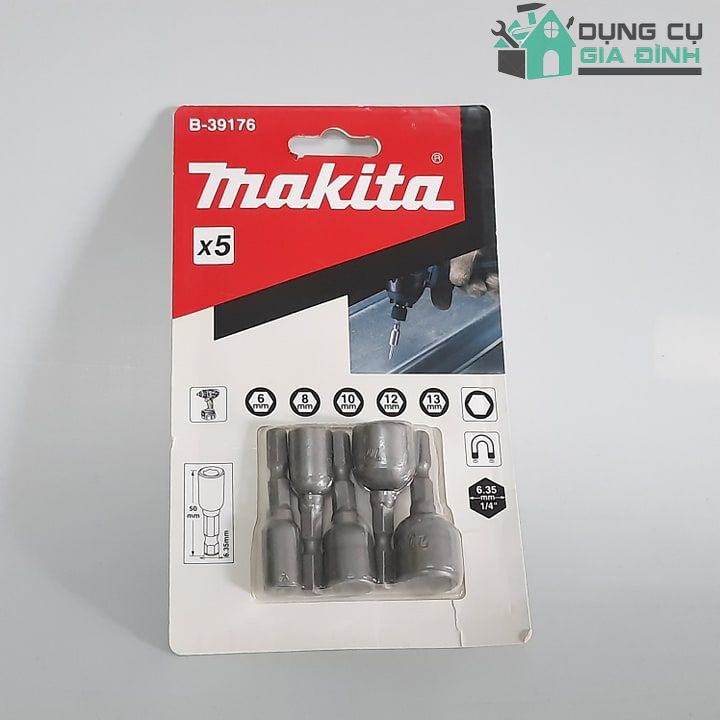 ĐẦU TUÝP VẶN ỐC NAM CHÂM 5CÁI (6,8,10,12,13)X50MM B-57554
