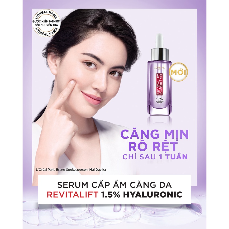 [ TEM NK ] Dưỡng Chất Cấp Ẩm Làm Sáng Mịn Da Trông Căng Mướt Loreal Revitalift 1.5% Hyaluronic Acid Serum