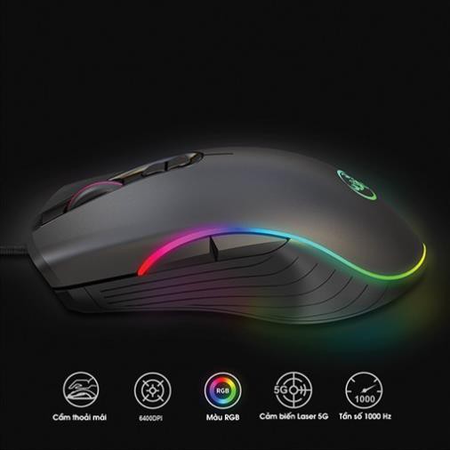 Chuột gaming ❤️FREESHIP❤️ A867RGB  6400 dpi con lăn siêu êm chuột máy tính có dây | WebRaoVat - webraovat.net.vn