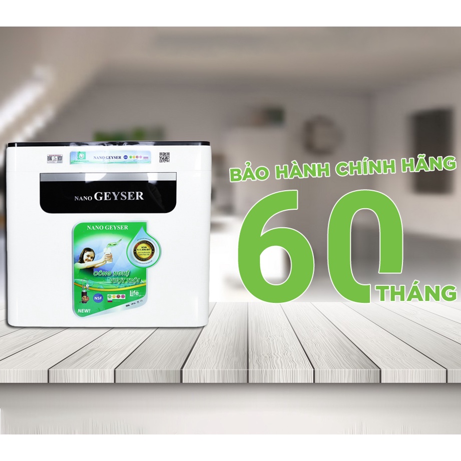 Máy lọc nước Nano Geyser ECO H8 - Hàng chính hãng bảo hành 5 năm, Thiết kế nhỏ gọn, Không điện, không nước thải