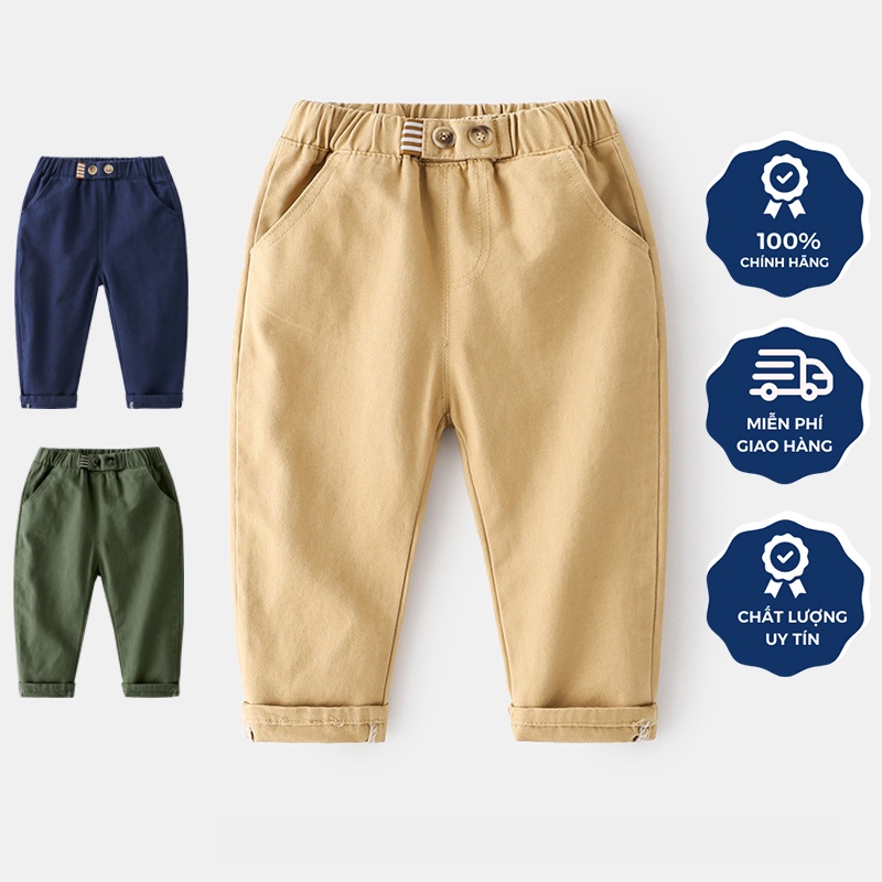 Quần Kaki bé trai, dày dặn, co giãn, 8-30Kg