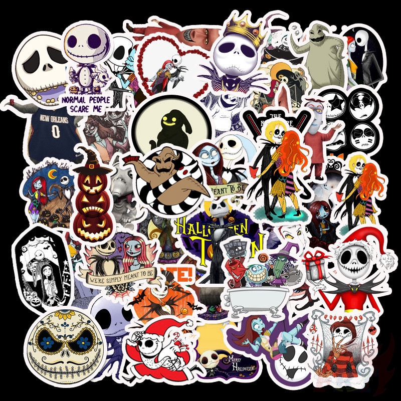 ❉ Tim Burton's Corpse Bride &amp; The Nightmare Before Christmas - Classical Movie Series 01 Stickers ❉ 50Pcs/Set DIY Fashion Decor Decals Stickers