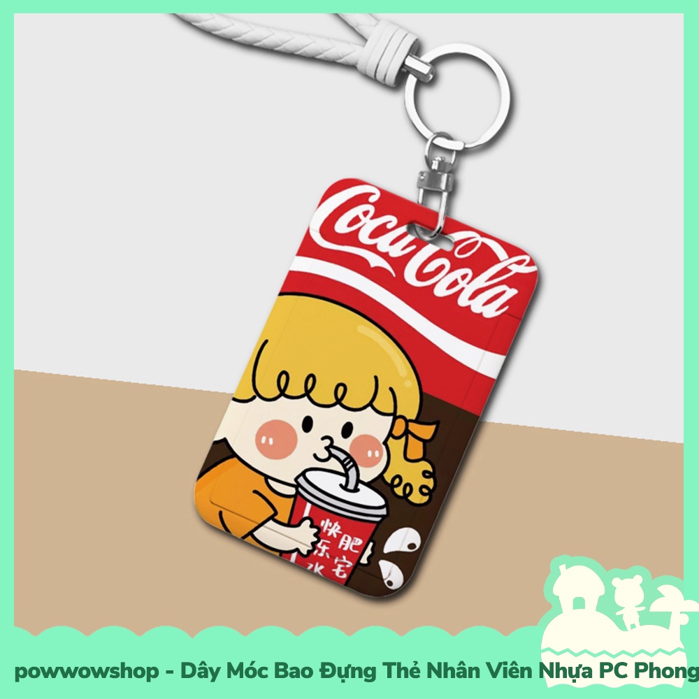 [Sẵn VN - Hỏa Tốc] Dây Móc Bao Đựng Thẻ Nhân Viên Nhựa PC Mẫu Nhân Vật Hoạt Hình Little Girl With Cans