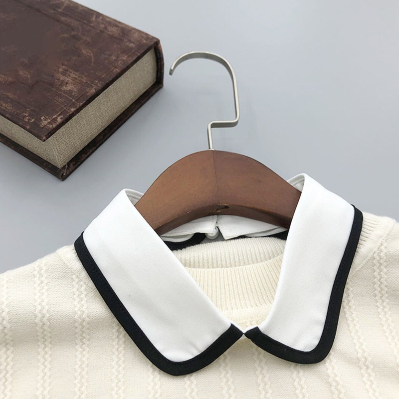 Vòng Cổ Choker Màu Trắng Đen Phối Nút Tháo Rời Được Phong Cách Vintage Thanh Lịch Cho Nữ