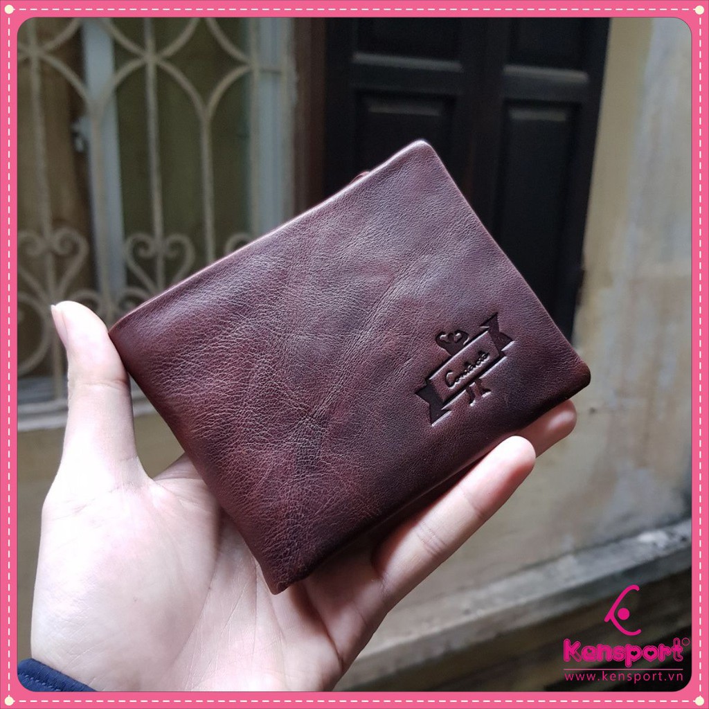 Contacts Men Wallet GMW009A I Bảo Hành 2 Năm I Bóp Ví Ngang Nam Da Bò Sáp Ngựa Điên I