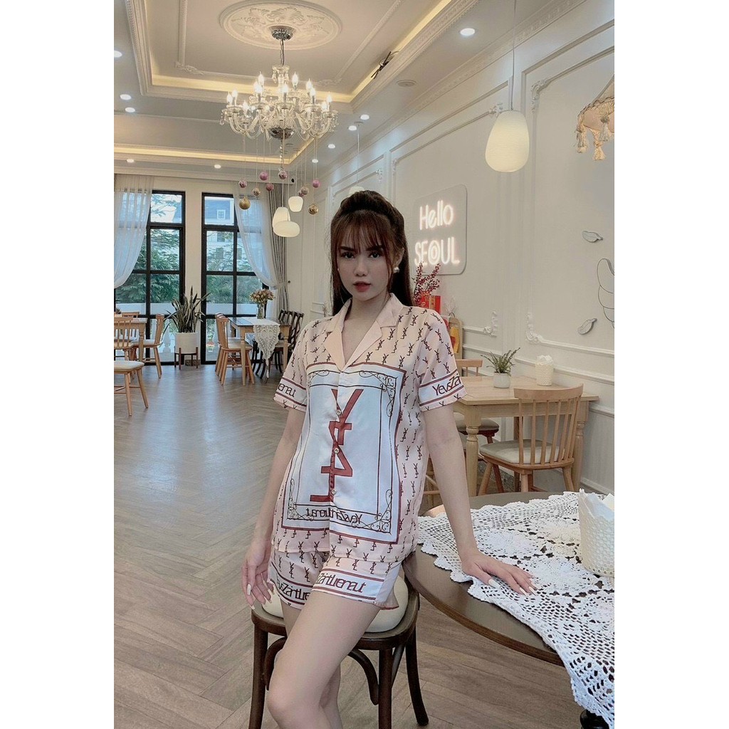 Bộ Pijama Lụa Satin Tay ngắn quần đùi Form dưới 60 kí nhiều mẫu | BigBuy360 - bigbuy360.vn