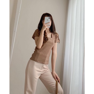 Áo phông tăm cổ vuông