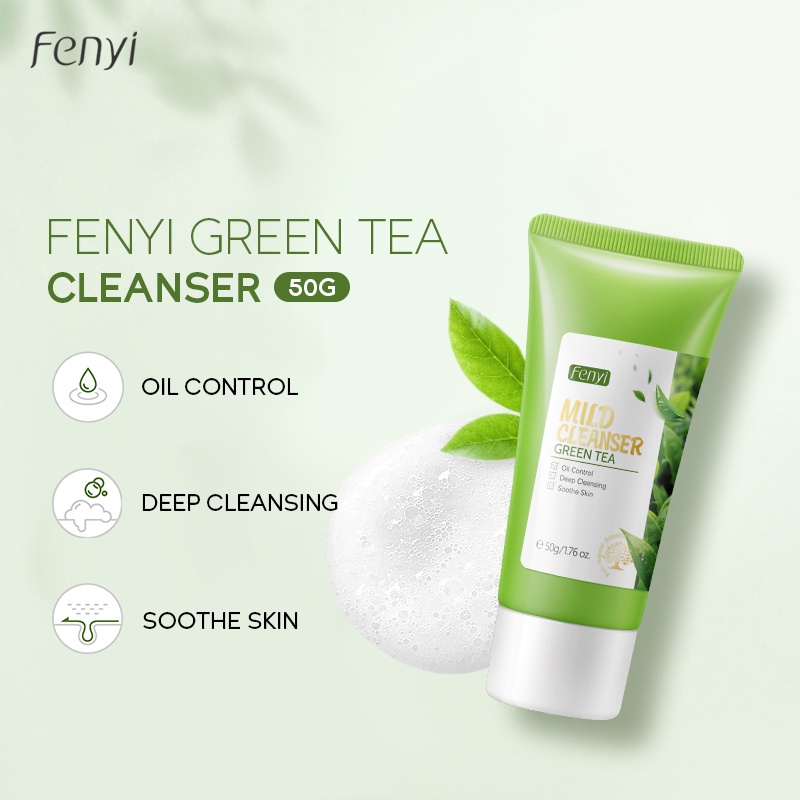 Sữa rửa mặt Fenyi thành phần trà xanh làm sạch sâu kiểm soát dầu 50g