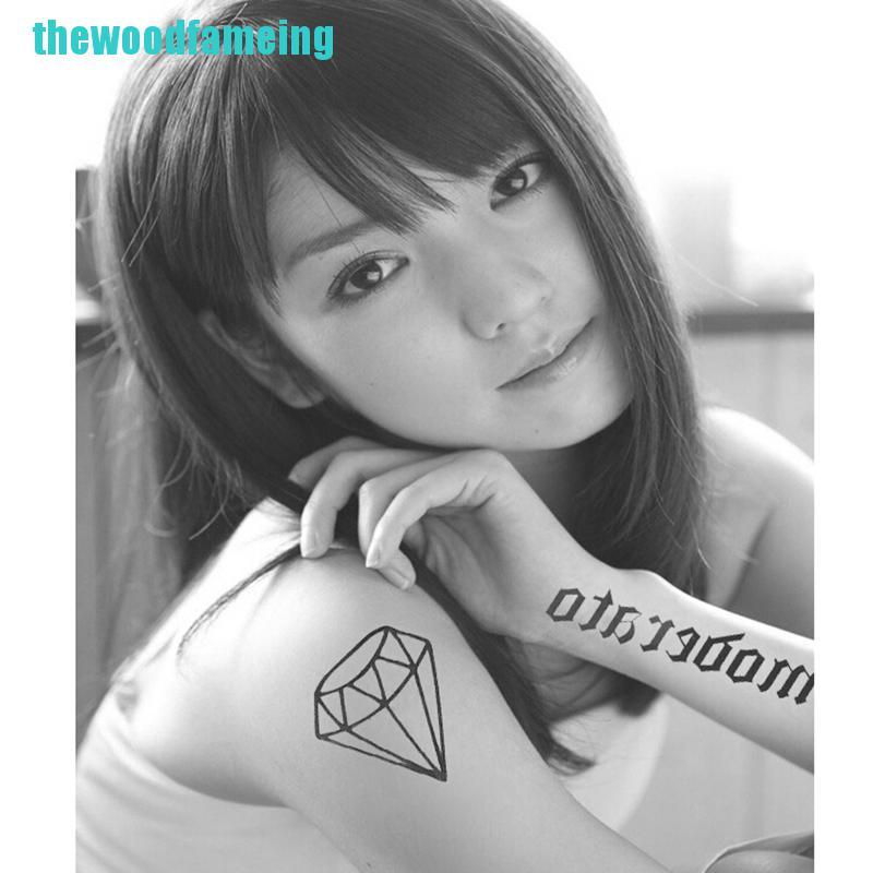 Hình Xăm Dán Tạm Thời Hình Vương Miện Đính Kim Cương Giả Chống Nước