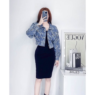 Áo khoác jean nữ freesize cá tính